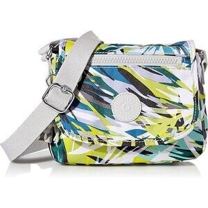 Kipling Sabian Abstract Bright Palm Leaf Water Resistant Crossbody Mini Bag